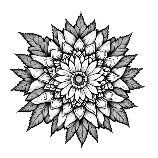 Mandala Cannabis Flores Sacred Geometry