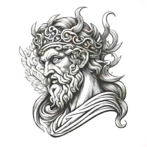 Greek God Tattoo On Hand