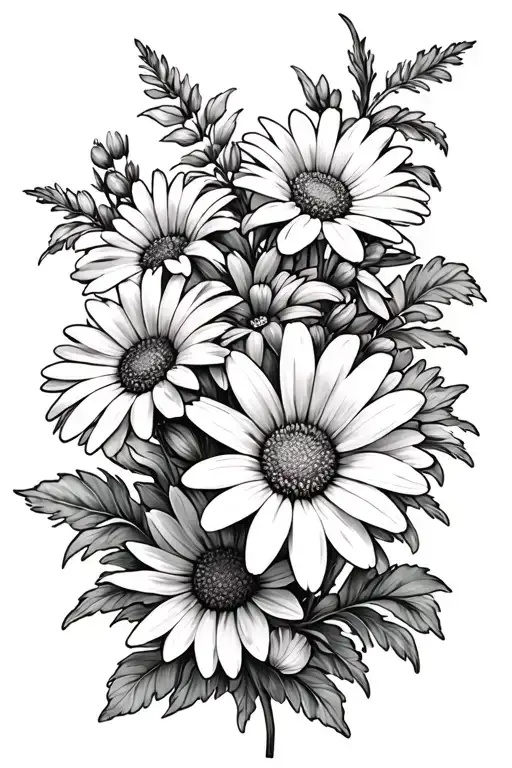 Daisy And Larkspur Flowers Wrapped