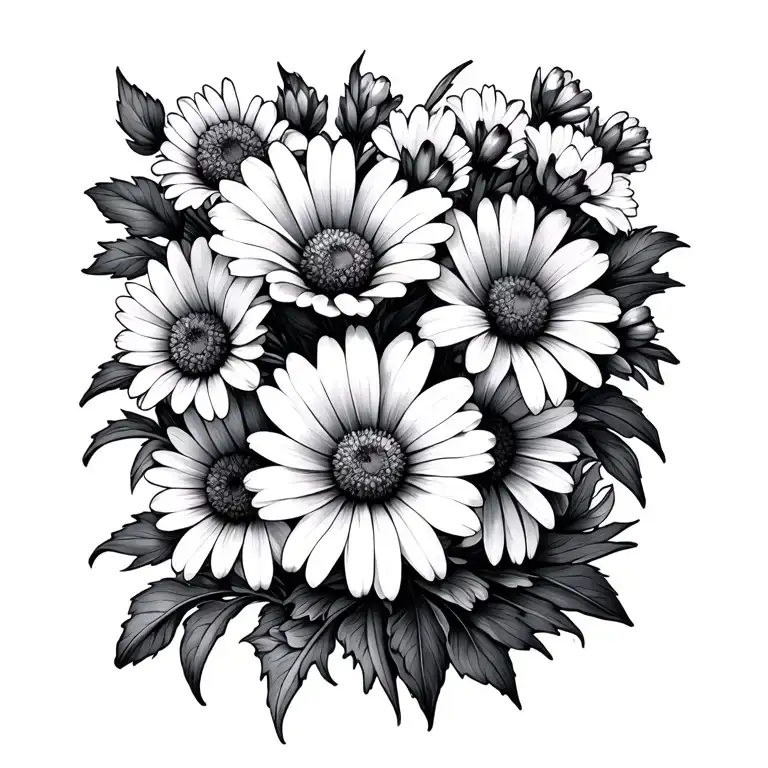 Iris Flower Hawthorn And Daisy Bouquet