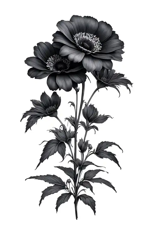 Black Flowers Growing