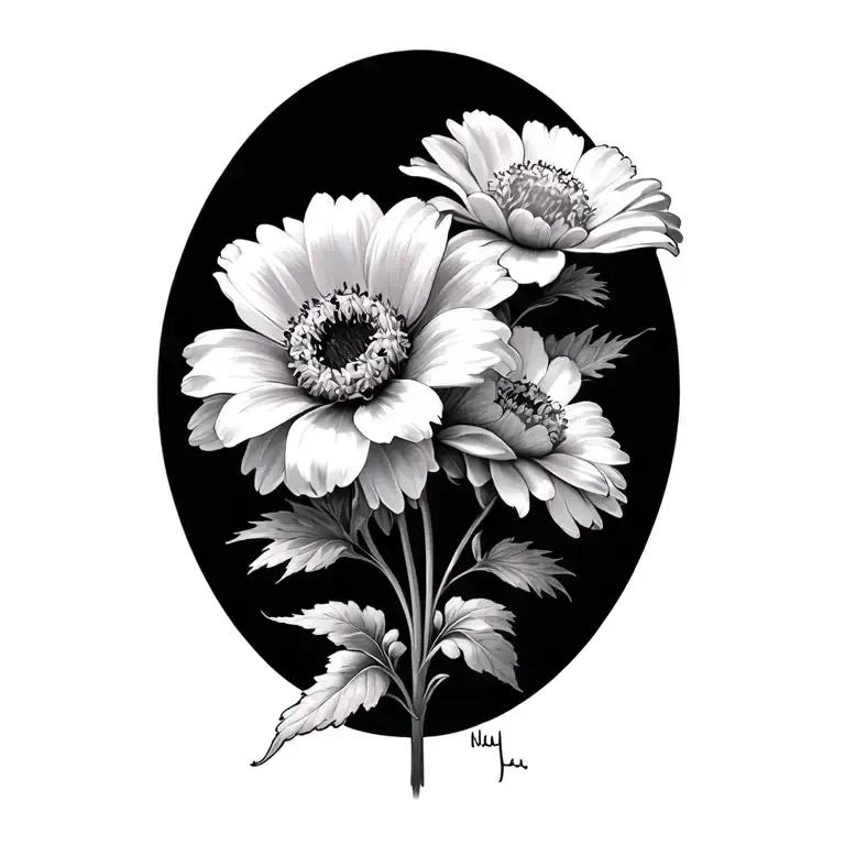 Honeysuckles And Mums Flowers Growing And Wrapped