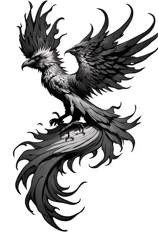 Phoenix Rising From Flames