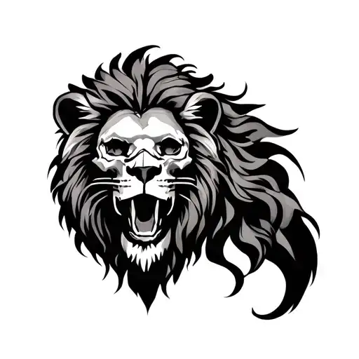 Lion And Skull Wearing