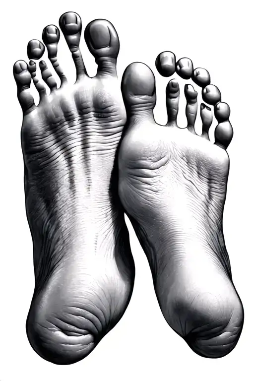 Baby Foot Print Father Son