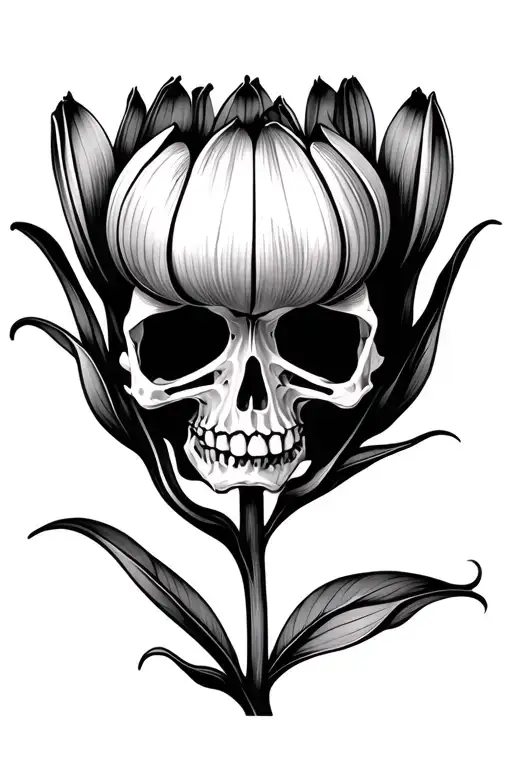 Skeleton Flower With Stem Tulip