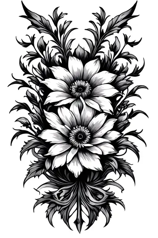 Gothic Flowers Intertwined
