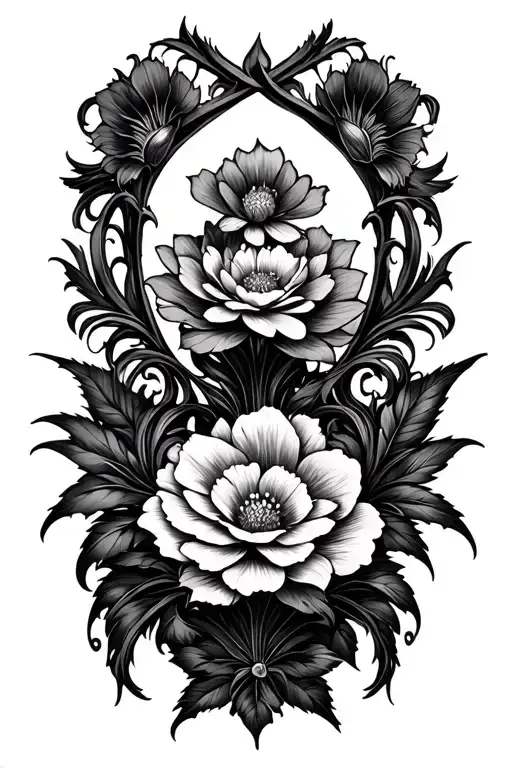 Gothic Flowers Intertwined