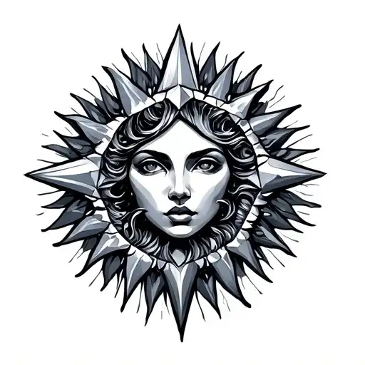 Sun And Star With Diamond