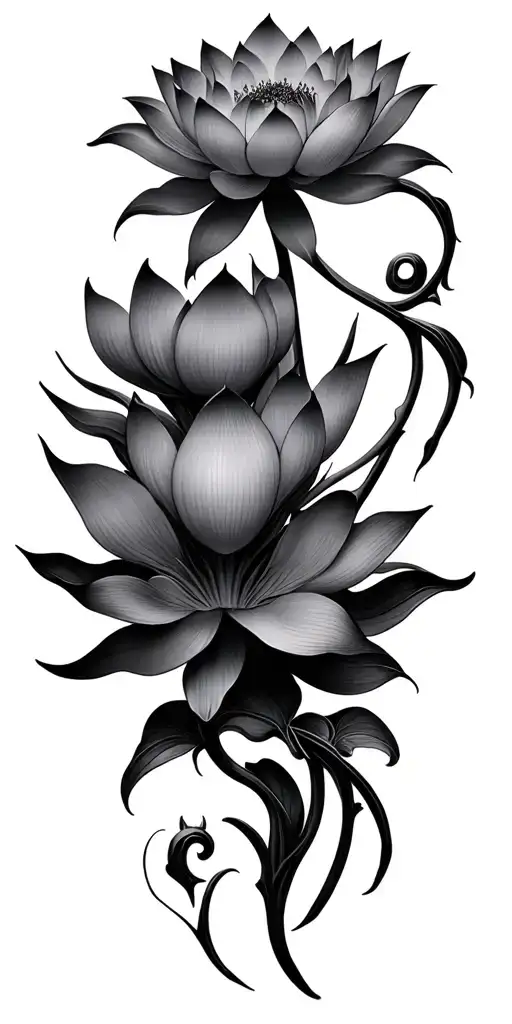Gothic Flowers Blooming Lotus Flower