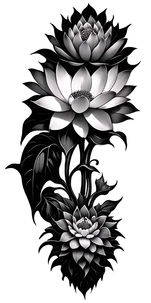 Gothic Flowers Blooming Lotus Flower