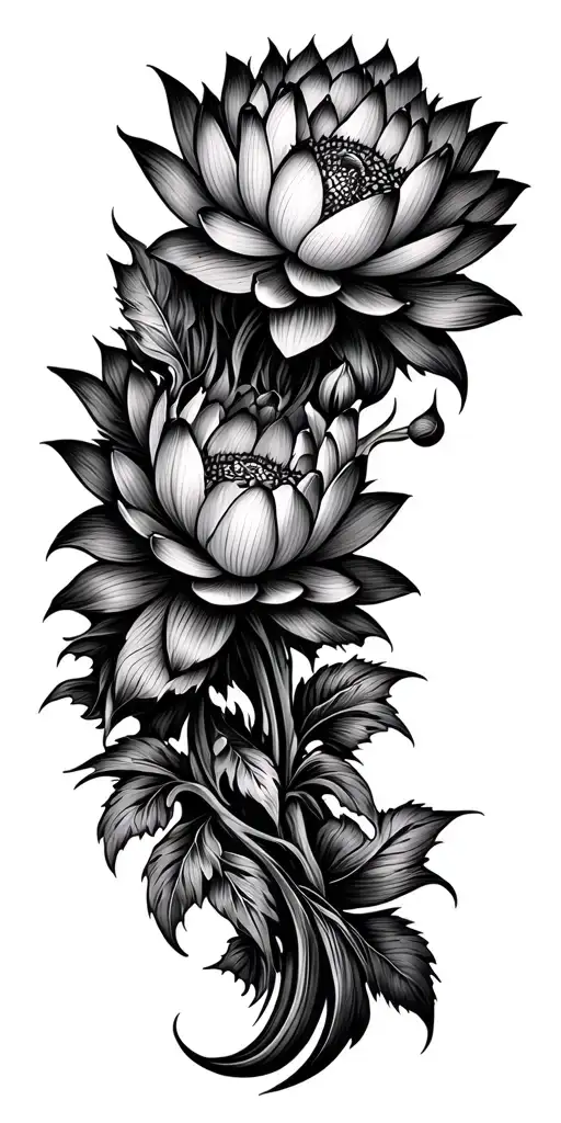Gothic Flowers Blooming Lotus Flower