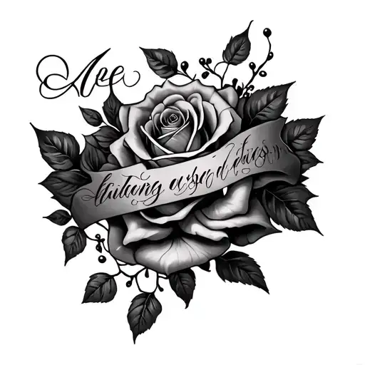 Script On Forearm With Rose Vines Wrapped Around