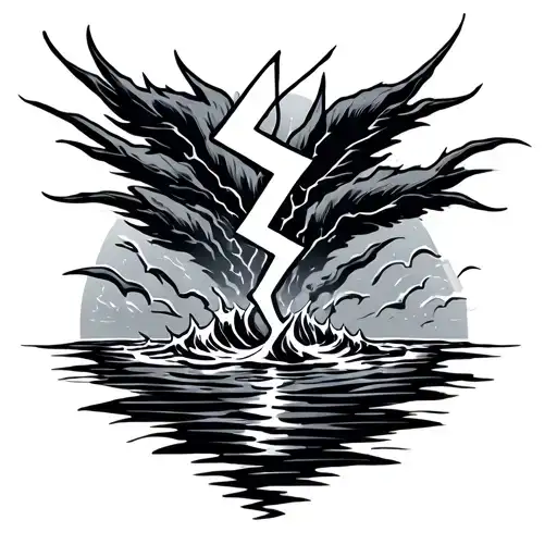 Lightning And Water Motif