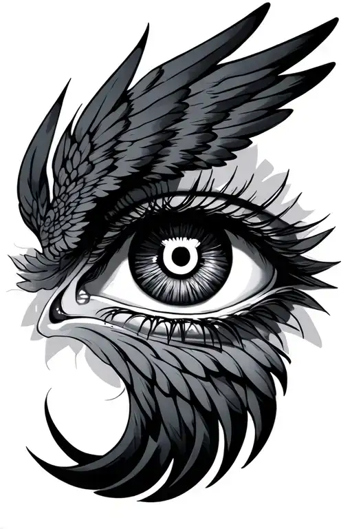 Illuminati Eye With Wings