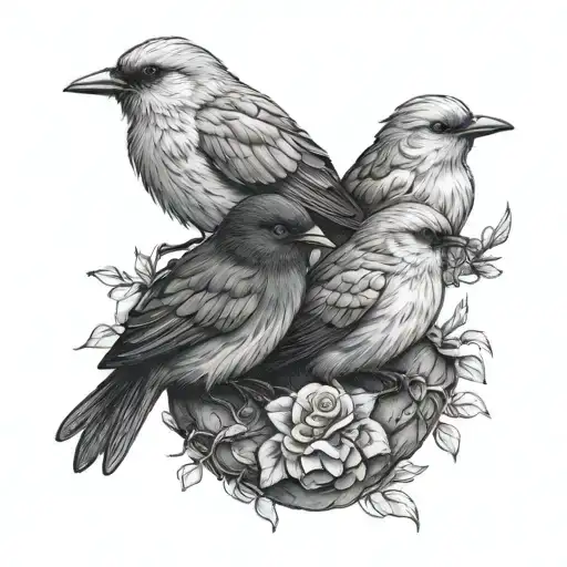 3 Little Birds Sitting