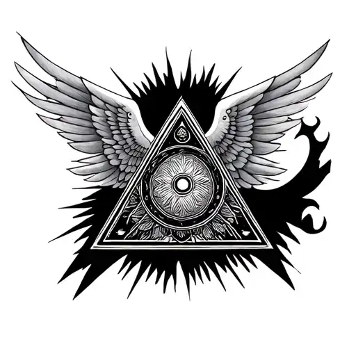 Illuminati Triangle Mandela Spread Wings