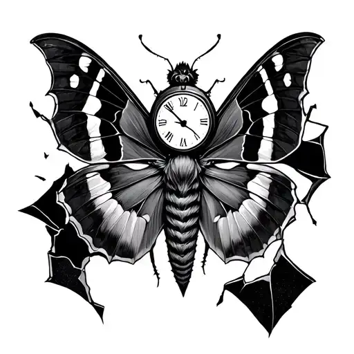 Broken Clock Moth Emerging