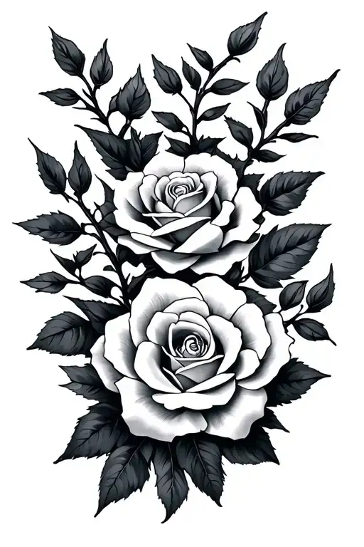 Tattoo With Branches And Rositas