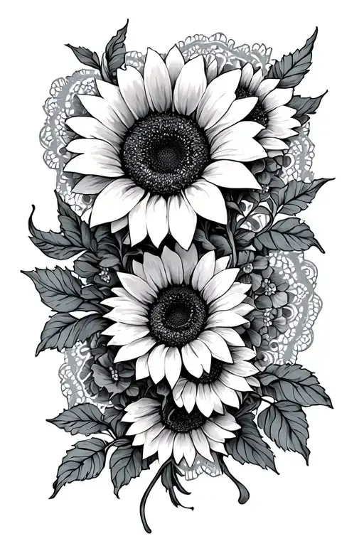 Vintage Lace And Sunflowers Wrapped