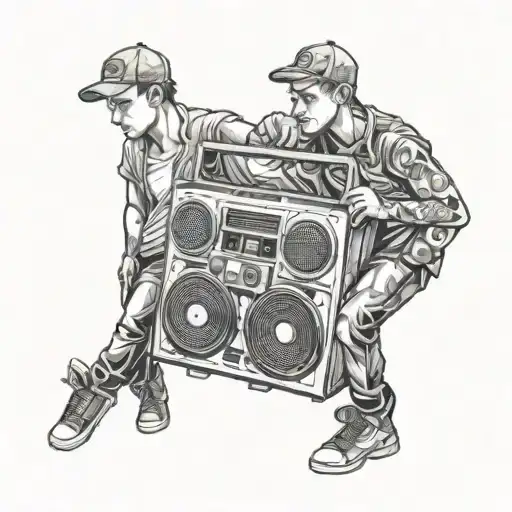 Brothers With Old Boombox Playing 90S