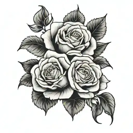 Three Roses Blooming