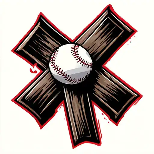 Baseball With A Cross Next To It