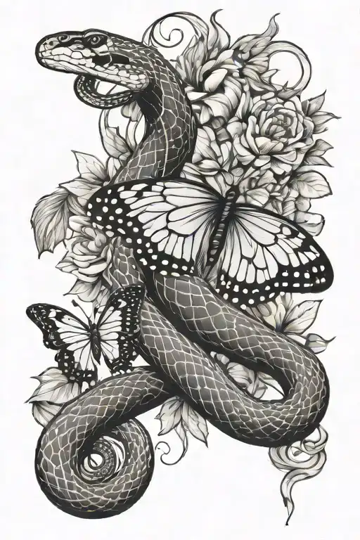 Snake And Butterfly