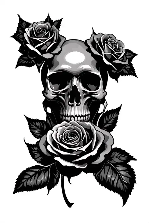 Roses Wrapped Skull