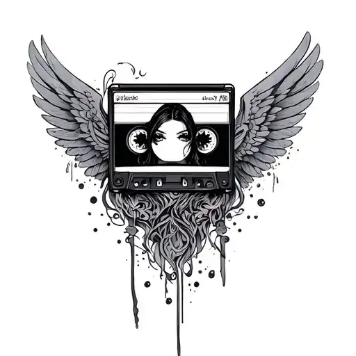 Cassette Tape For Woman With Wings