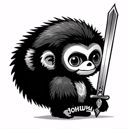 Cheburashka Holds A Light Sword And The Word Dohuya Is Written From Below