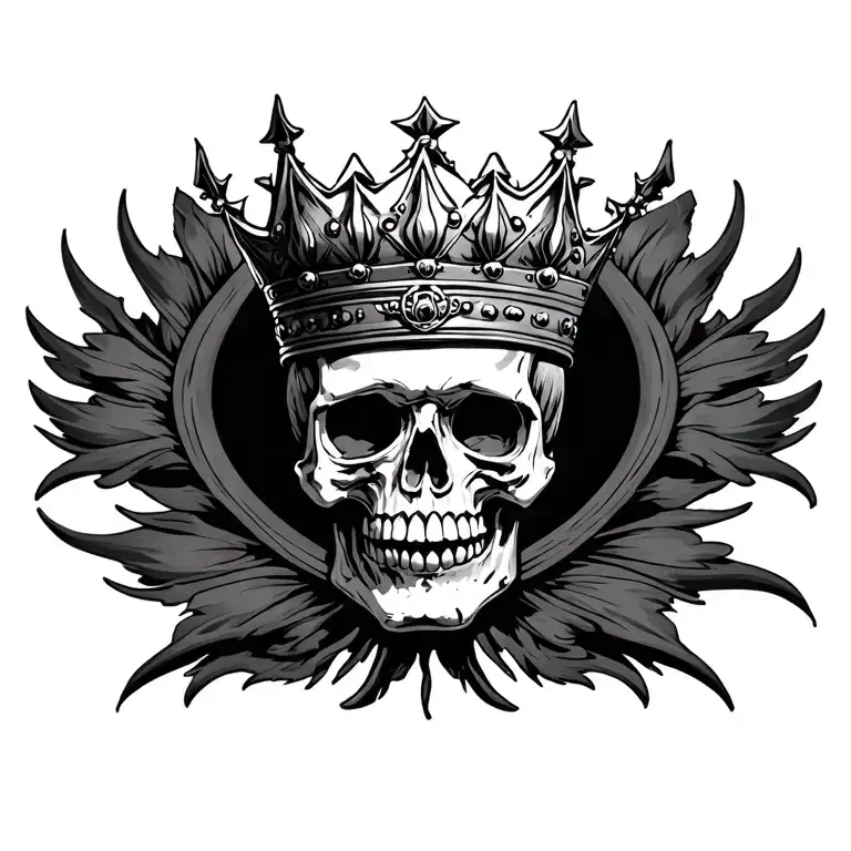Chest Tattoo Skull King Crown