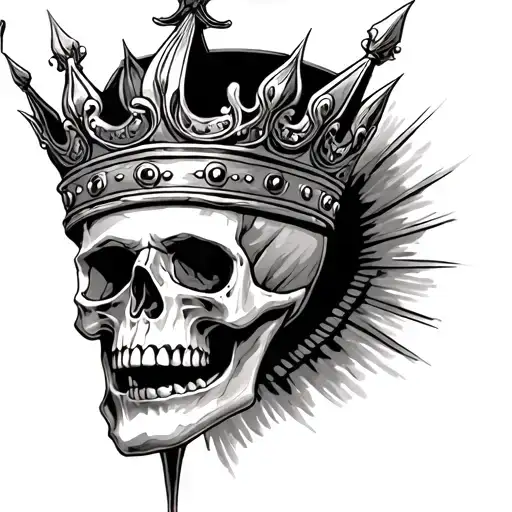 Chest Tattoo Skull King Crown