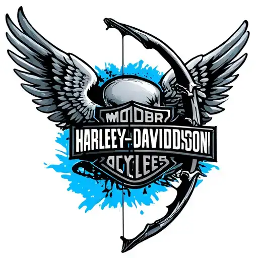Harley Davidson Archery Blue Wings