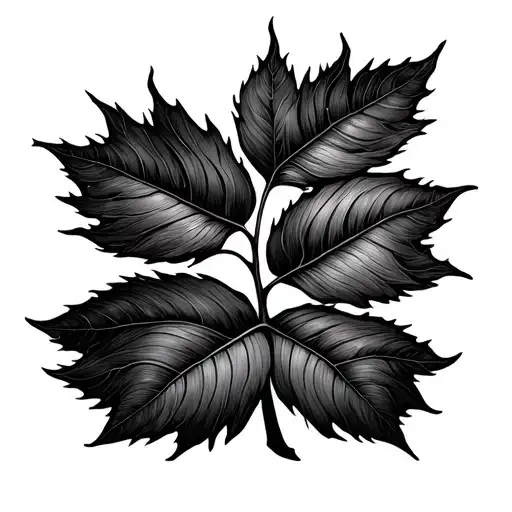 Willow Tree Leaf With Ocean Wave Merging