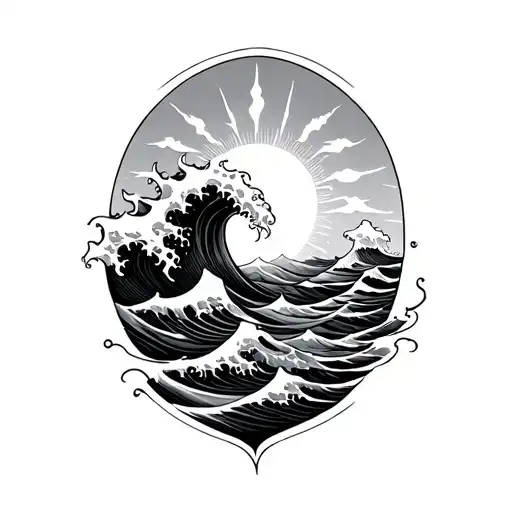 Waves And Sun Shining