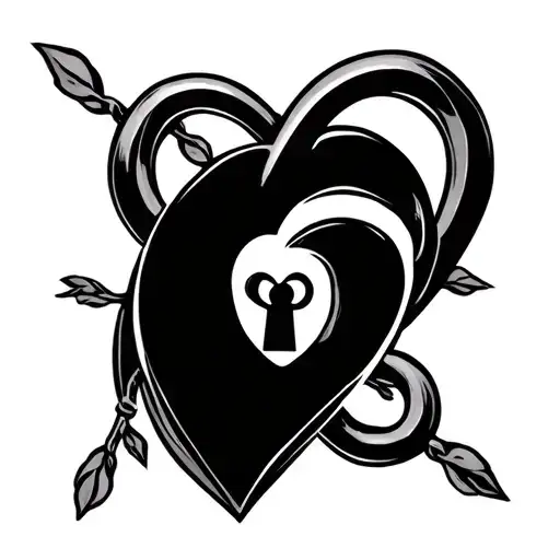 Infinite Symbol With Heart Shaped Lock