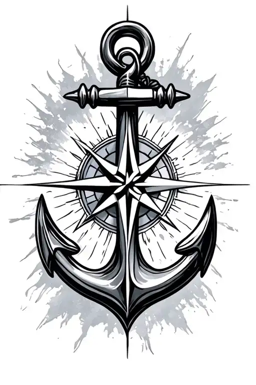 Compass And Anchor Intertwined
