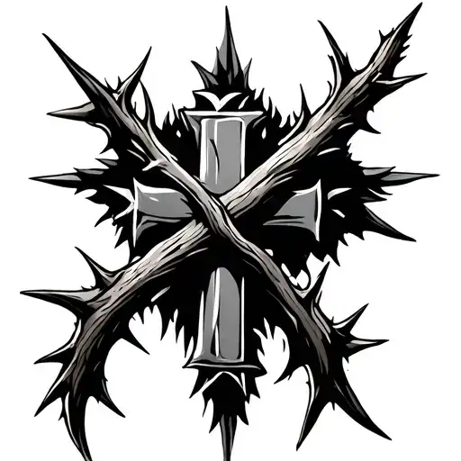 Christian Cross With Thorns