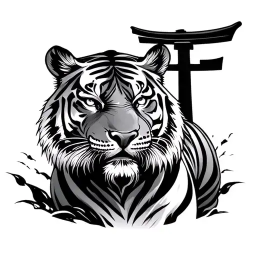 Tiger And Torii Gate Opening