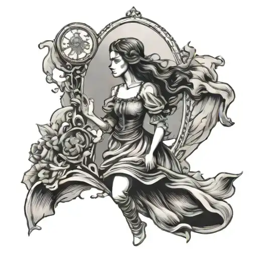 Tarot Card Of A Girl Walking Alone