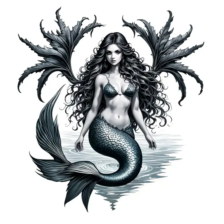 Dark Mermaid Siren Full Body