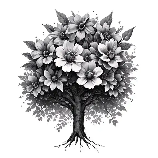 Cross Tree Flowers Growing