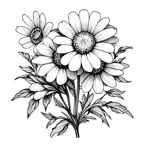 Daisy's Sweet Pea Flowers And Dimonds Thin Lines