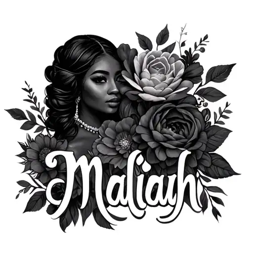 The Name Maliyah With Flowers