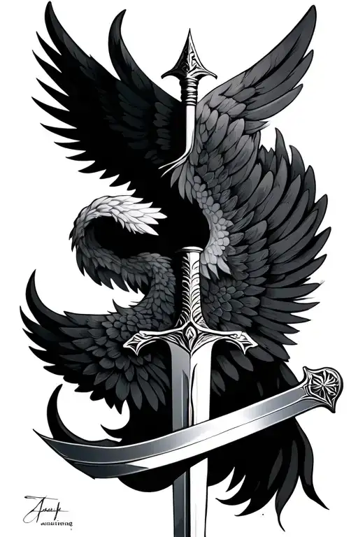 Sword And Wings Spread