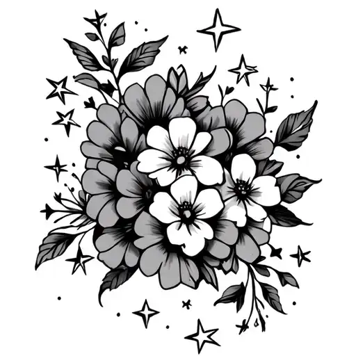 Grandma' Flowers Stars Scattered