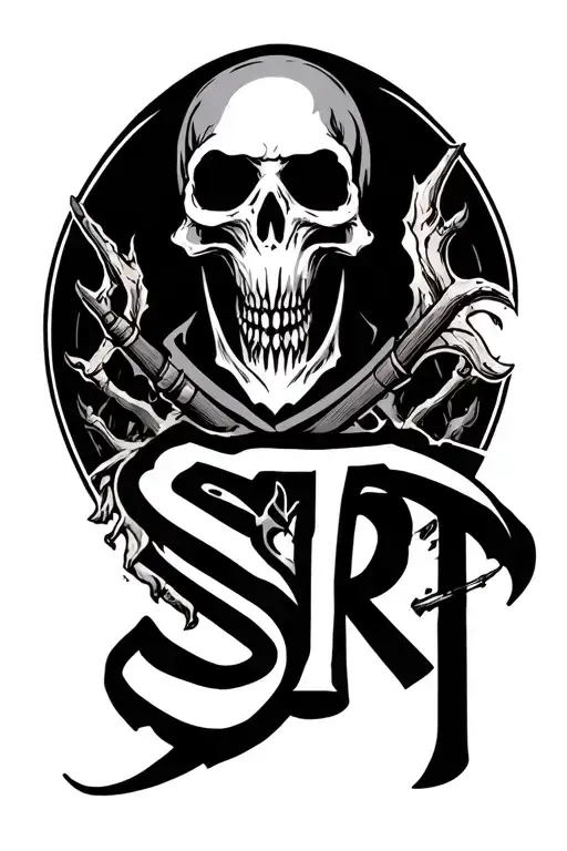 Reaper With Letters Srt In The Middle