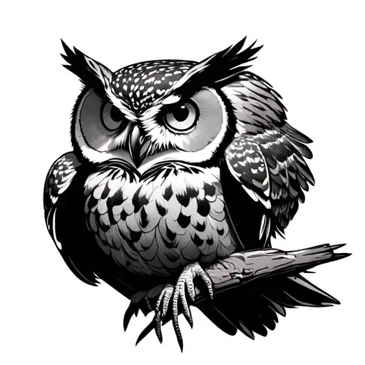 Urdan Owl Perched On Top View