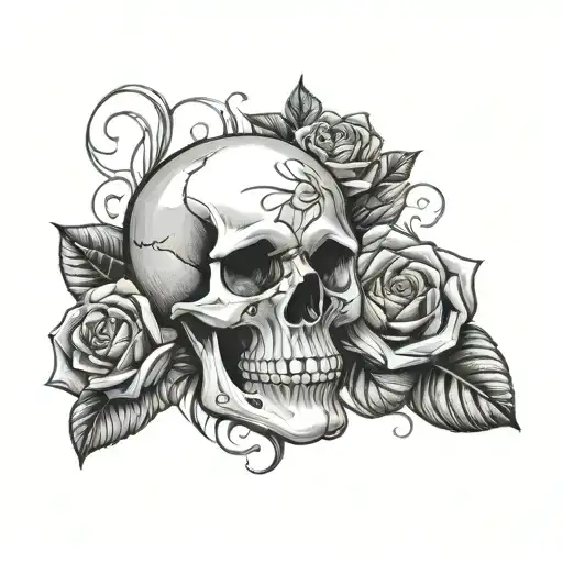 Skull An Roses Wrapped